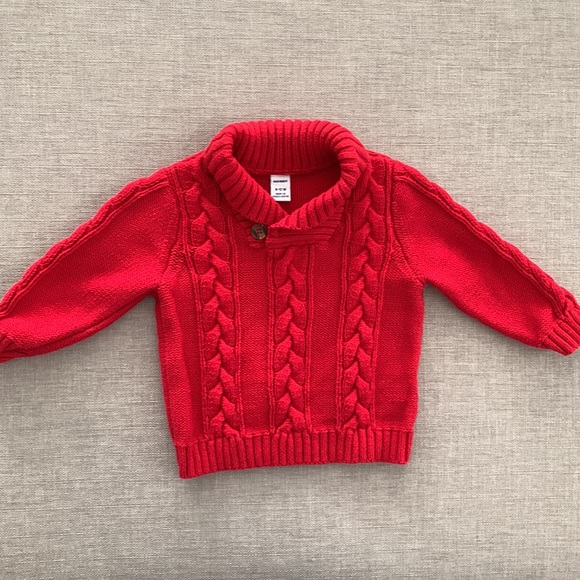 6-12m Old Navy red cable cardigan - Picture 4 of 5